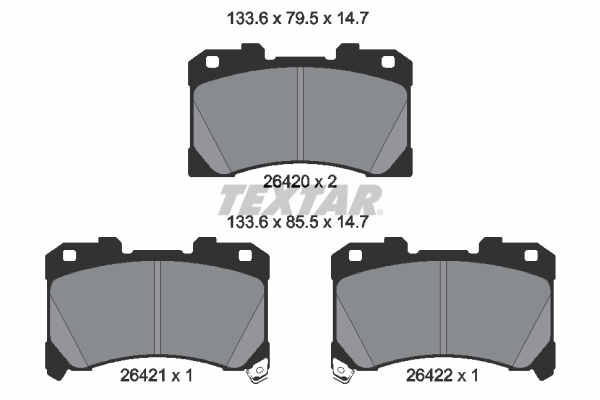 TEXTAR Bremseklodser 2642001 for TOYOTA