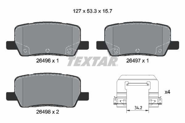 TEXTAR Bremseklodser 2649601 for TESLA