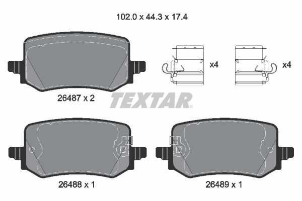 TEXTAR Bremseklodser 2648701 for HYUNDAI