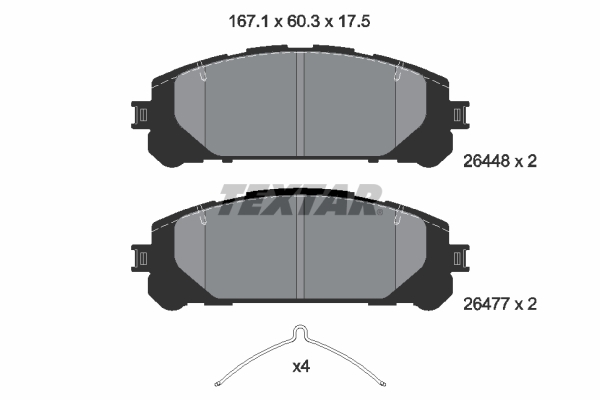 TEXTAR Bremseklodser 2644801 for SUZUKI TOYOTA LEXUS TOYOTA (GAC)