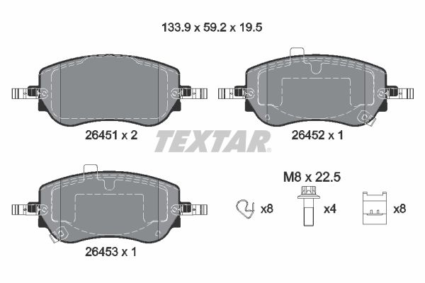 TEXTAR Bremseklodser 2645101 for FIAT