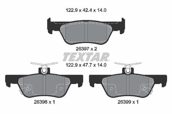 TEXTAR Bremseklodser 2639701 for HONDA