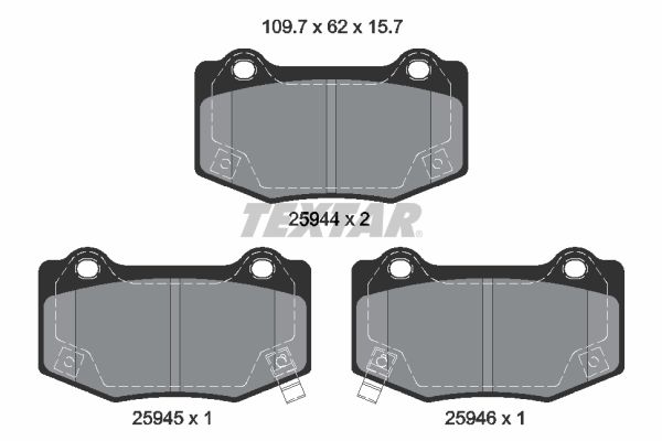 TEXTAR Bremseklodser 2594401 for CHEVROLET