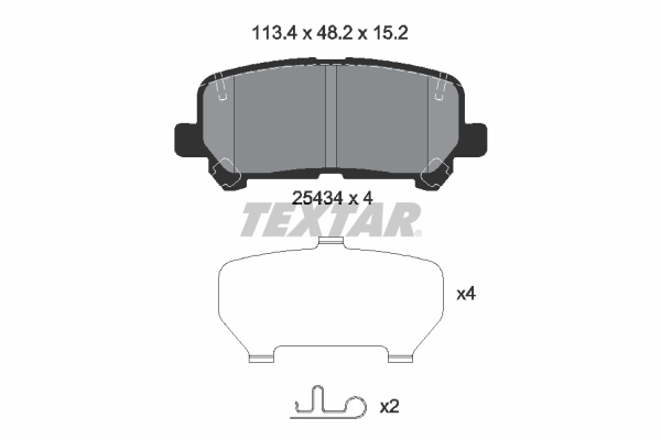 TEXTAR Bremseklodser 2543401 for CHEVROLET ISUZU HONDA ACURA