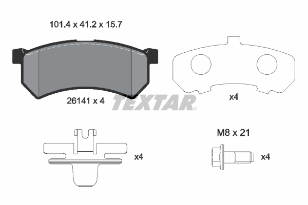 TEXTAR Bremseklodser 2614101 for RENAULT