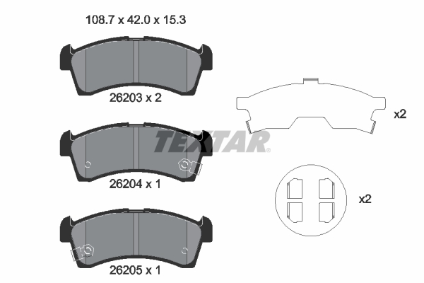 TEXTAR Bremseklodser 2620301 for NISSAN SUZUKI