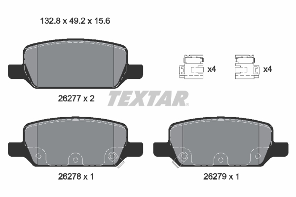 TEXTAR Bremseklodser 2627701 for TESLA