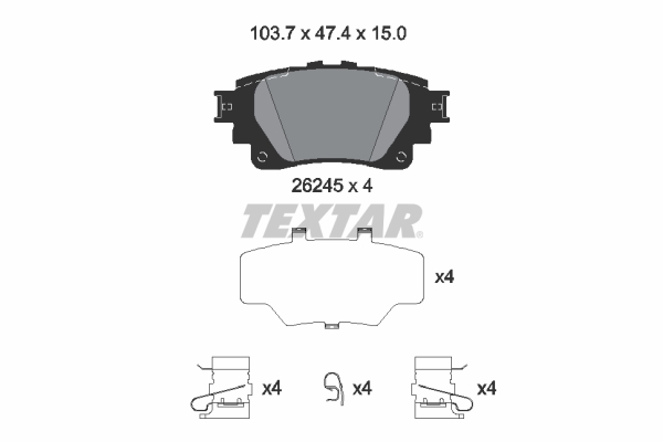 TEXTAR Bremseklodser 2624501 for TOYOTA PERODUA TOYOTA (GAC)