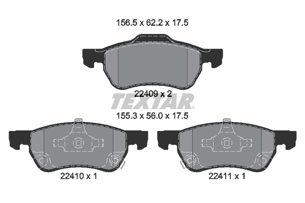 TEXTAR Bremseklodser 2240901 for MG (SAIC) MG
