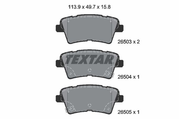 TEXTAR Bremseklodser 2650301 for KIA