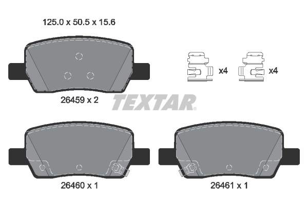 TEXTAR Bremseklodser 2645901 for HYUNDAI KIA