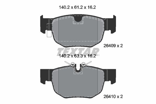 TEXTAR Bremseklodser 2640901 for JAGUAR LAND ROVER