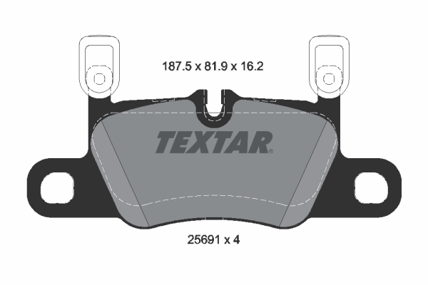 TEXTAR Bremseklodser 2569103 for PORSCHE