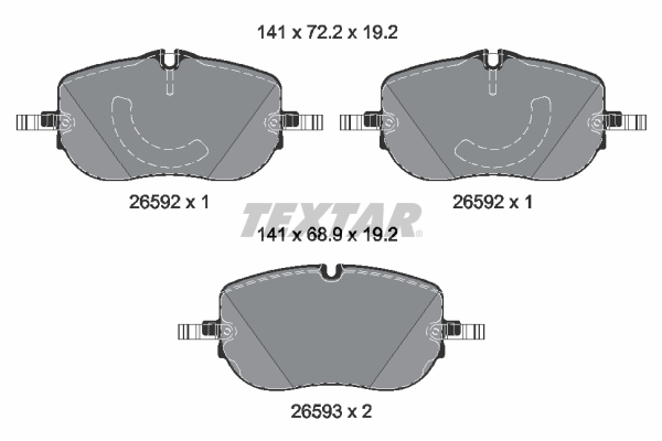 TEXTAR Bremseklodser 2659201 for MERCEDES-BENZ