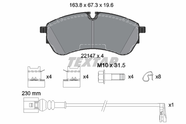 TEXTAR Bremseklodser 2214703 for VW