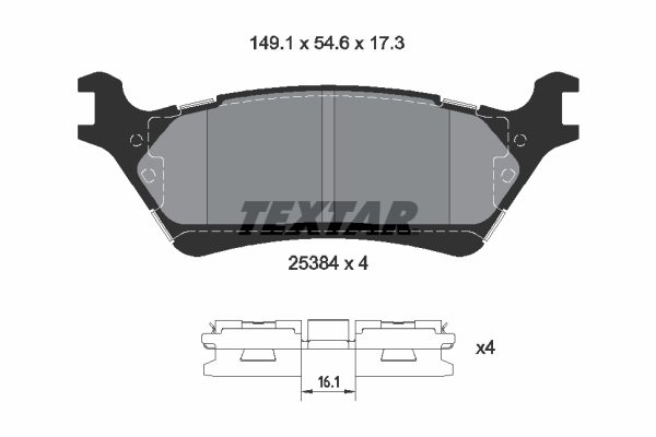 TEXTAR Bremseklodser 2538401 for FORD FORD USA