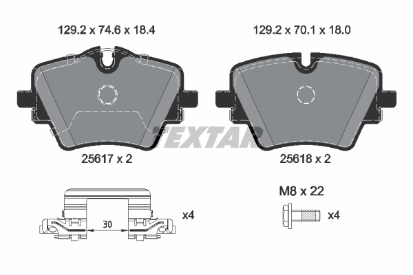TEXTAR Bremseklodser 2561703 for BMW