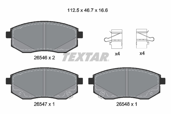 TEXTAR Bremseklodser 2654601 for RENAULT DACIA