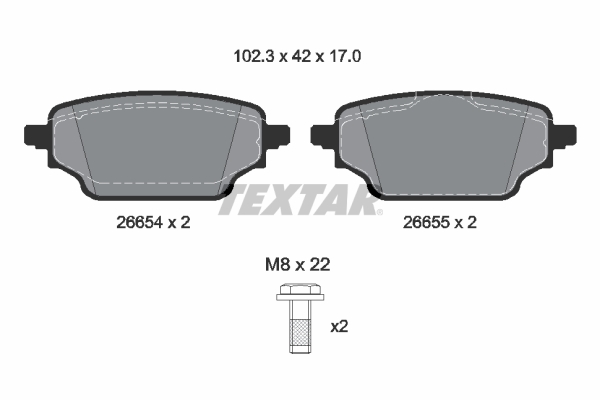 TEXTAR Bremseklodser 2665401 for NISSAN RENAULT