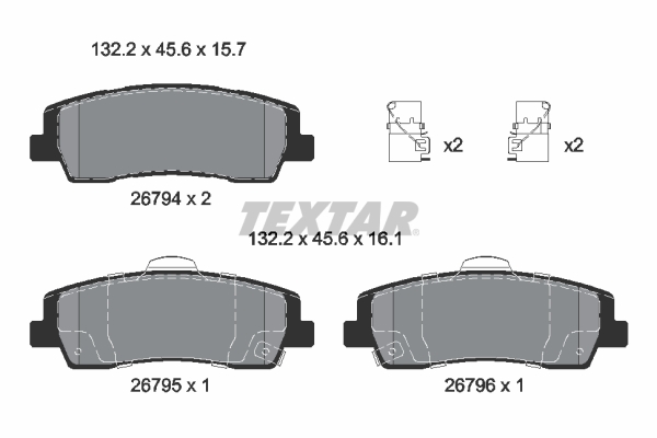 TEXTAR Bremseklodser 2679401 for HYUNDAI