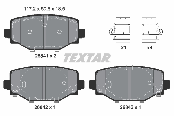TEXTAR Bremseklodser 2684101 for JEEP
