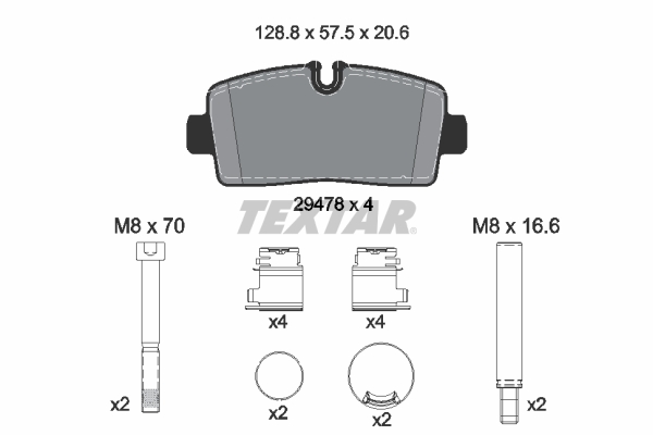 TEXTAR Bremseklodser 2947801 for IVECO