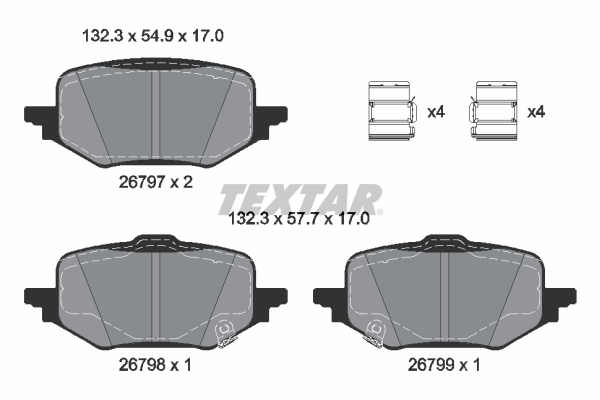 TEXTAR Bremseklodser 2679701 for MAZDA