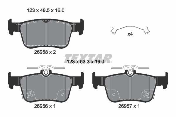 TEXTAR Bremseklodser 2695801 for HONDA