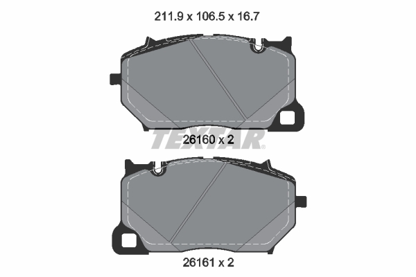 TEXTAR Bremseklodser 2616001 for PORSCHE