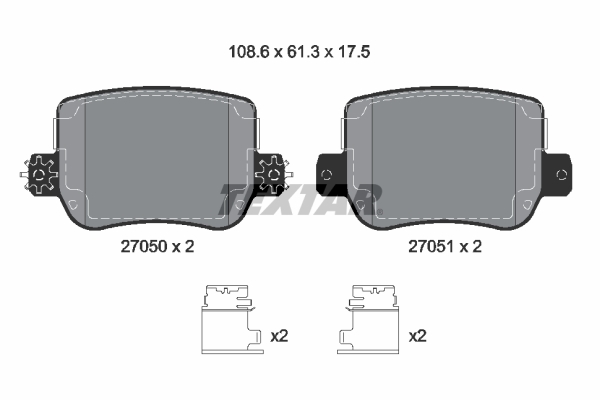 TEXTAR Bremseklodser 2705001 for ALPINE