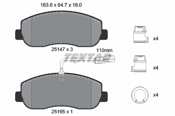 TEXTAR Bremseklodser 2514706 for INEOS