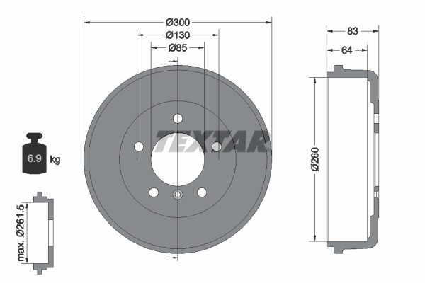 TEXTAR Bremsetromle 94002600 for MERCEDES-BENZ