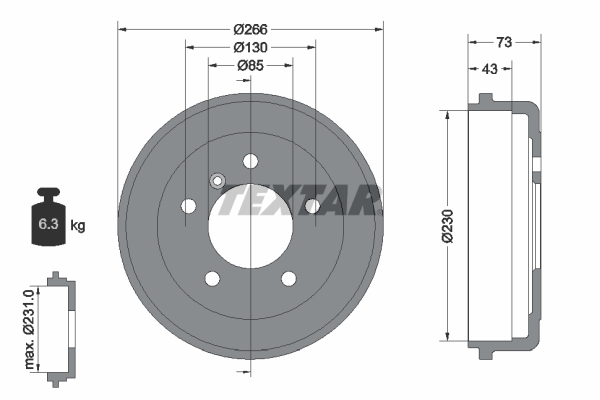 TEXTAR Bremsetromle 94005500 for MERCEDES-BENZ