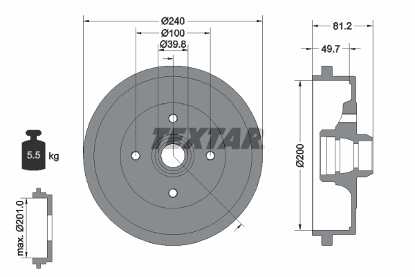 TEXTAR Bremsetromle 94006700 for VW (FAW)