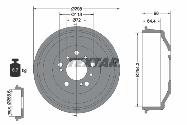 TEXTAR Bremsetromle 94010200 for CITROËN ALFA ROMEO FIAT