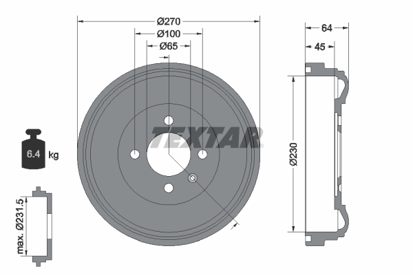 TEXTAR Bremsetromle 94012000 for VW