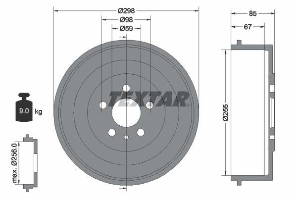 TEXTAR Bremsetromle 94015000 for CITROËN FIAT PEUGEOT