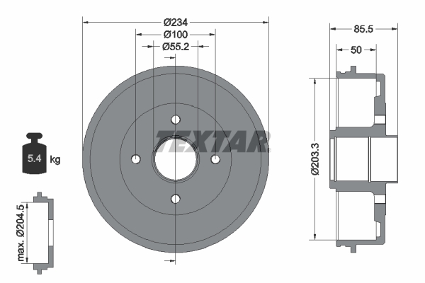 TEXTAR Bremsetromle 94019600 for RENAULT