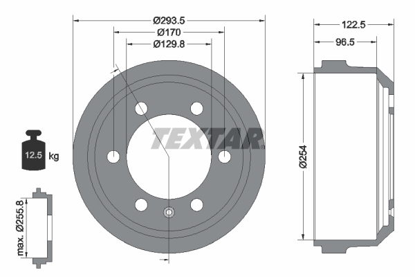 TEXTAR Bremsetromle 94021500 for IVECO FIAT
