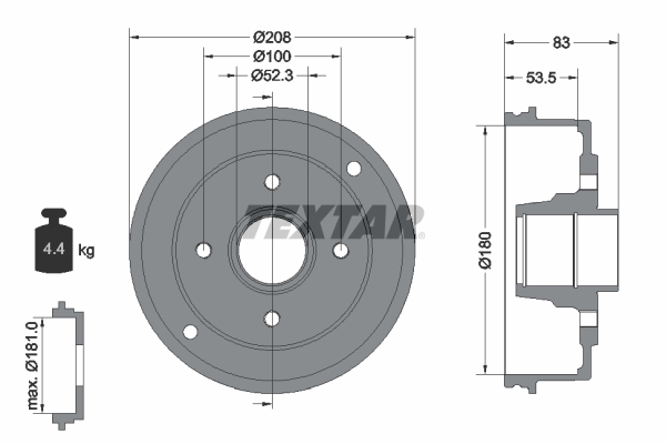TEXTAR Bremsetromle 94023600 for RENAULT