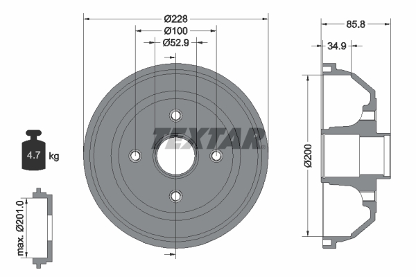 TEXTAR Bremsetromle 94024100 for OPEL