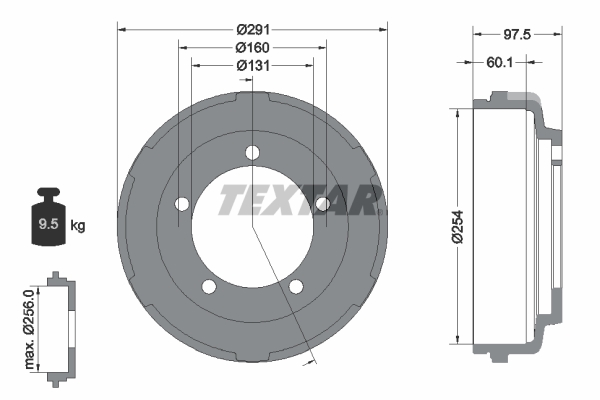 TEXTAR Bremsetromle 94024700 for FORD