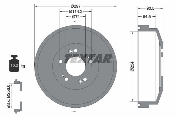 TEXTAR Bremsetromle 94030500 for KIA