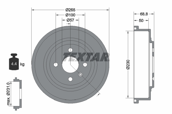 TEXTAR Bremsetromle 94031500 for OPEL