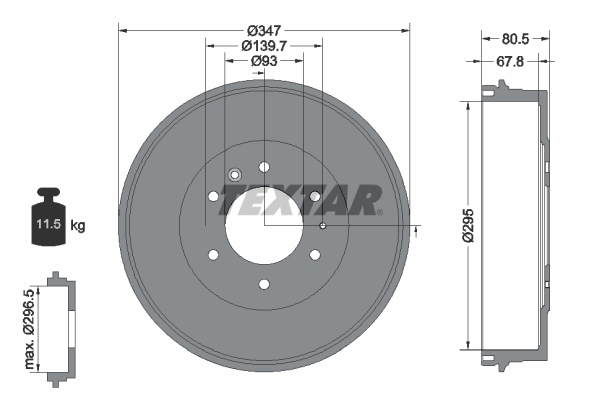 TEXTAR Bremsetromle 94035400 for FORD MAZDA