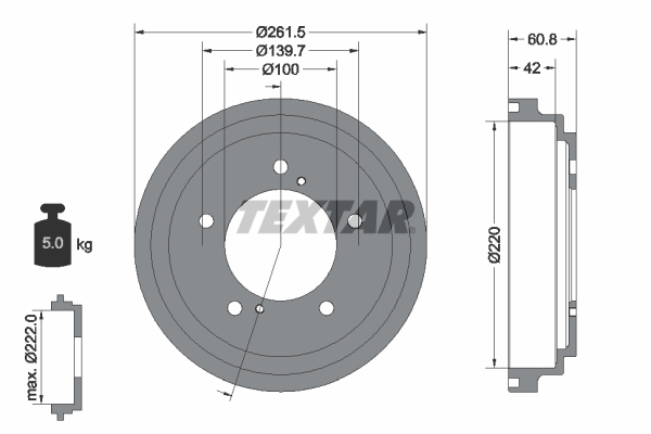 TEXTAR Bremsetromle 94036600 for SUZUKI