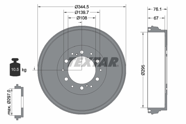 TEXTAR Bremsetromle 94038800 for TOYOTA