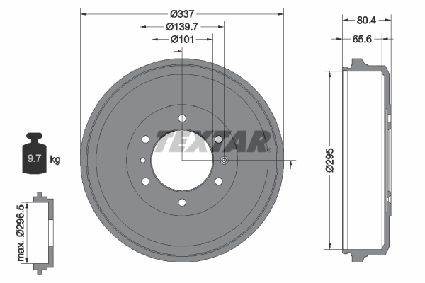 TEXTAR Bremsetromle 94039400 for ISUZU