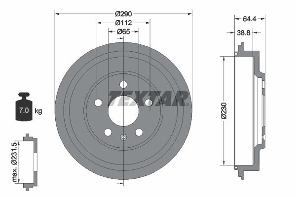 TEXTAR Bremsetromle 94039300 for VW