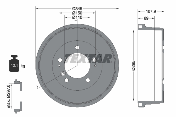 TEXTAR Bremsetromle 94040000 for TOYOTA